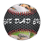 Bester Vater je Coole Fotocollage-Familie Sake Baseball (Rückseite)