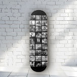 Bester Vater je Cooler Trendy Instagramm Foto Coll Skateboard<br><div class="desc">Moderne Instagram Foto Collage für den besten Vater aller Zeiten! Personalisieren Sie mit Ihren Fotos,  sowie mit Ihren Namen und machen Sie dies zum coolsten Vatertag oder Geburtstagsgeschenk aller Zeiten! Dieses Design ist schwarz-weiß. Für die Farbversion: https://www.zazzle.com/best_dad_ever_cool_trendy_instagram_photo_collage_skateboard-186830258857925000</div>