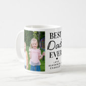 Bester VATER je Custom 2 Foto Vatertag Kaffeetasse (Vorderseite Links)