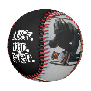 Bester Vater je Custom Foto Grunge Typografie Blac Baseball