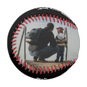 Bester Vater je Custom Foto Grunge Typografie Blac Baseball (Vorderseite Links)