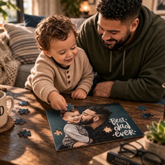 Bester Vater je Custom Foto Vatertag Geschenk Puzzle