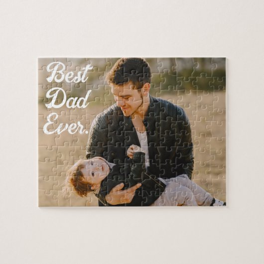 Bester Vater je Custom Foto Vatertag Geschenk Puzzle (Horizontal)
