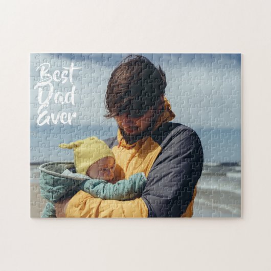 Bester Vater je Custom Foto Vathers Day Geschenk Puzzle (Horizontal)