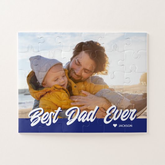 Bester Vater je Custom Foto Vathers Day Geschenk Puzzle (Horizontal)