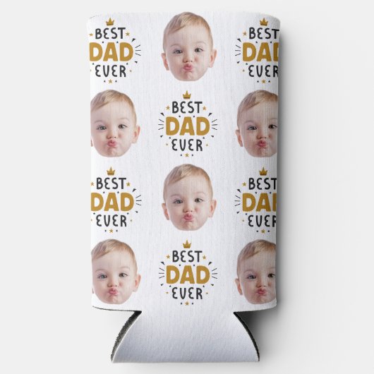 Bester Vater je Custom Funny Face Baby Kinder Foto Selters Dosenkühler (Vorderseite)