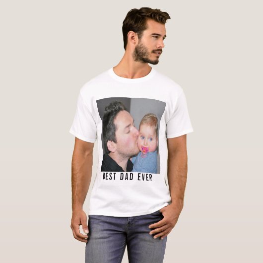 Bester Vater je Daddy und Baby-Foto T-Shirt (Vorne ganz)