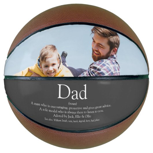 Bester Vater je Definition Foto grau Basketball (Vorderseite)