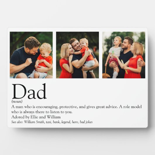 Bester Vater je Definition FotoCollage Fotoplatte (Vorderseite)