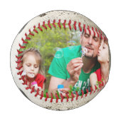 Bester Vater je DIY Custom 2 Foto Collage Keepake Baseball (Vorderseite Links)