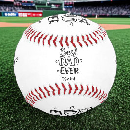 Bester Vater je | Doodle Personalisiert Vatertag Baseball