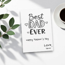 Bester Vater je | Doodle Personalisiert Vatertag Karte
