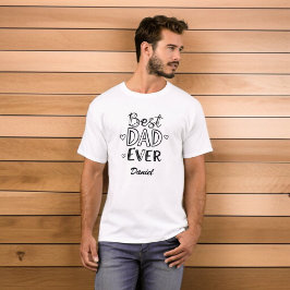 Bester Vater je | Doodle Script Vatertag Geschenk T-Shirt