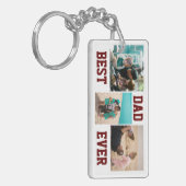 Bester Vater je|Drei Fotos Collage|Monogram Schlüsselanhänger (Vorderseite links)