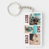 Bester Vater je|Drei Fotos Collage|Monogram Schlüsselanhänger (Vorderseite)