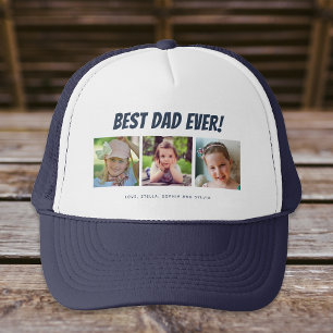 Bester Vater je   Drei Fotos Truckerkappe