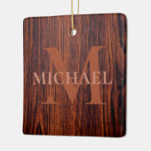 Bester Vater je dunkles Mahagoniholz Keramikornament (Links)