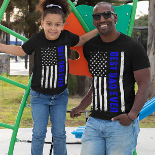 Bester Vater je dünne blaue Linie Polizei Vatertag T-Shirt