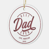 Bester Vater je ein Foto Modernes Skript Keramik Ornament (Links)