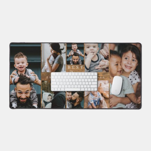 Bester Vater je ein Geschenk rustikale Holzkörnerk Schreibtischunterlage (Tastatur & Maus)