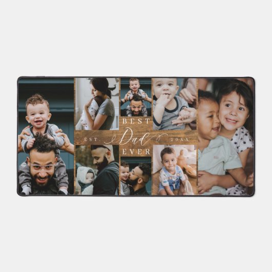 Bester Vater je ein Geschenk rustikale Holzkörnerk Schreibtischunterlage (Vorderseite)