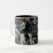 Bester Vater je ein Geschenk Schwarz-Holz-FotoColl Zweifarbige Tasse (Vorderseite Links)