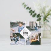 Bester Vater je einfacher Foto Collage Vathers Day Ankündigungspostkarte (Stehend Vorderseite)
