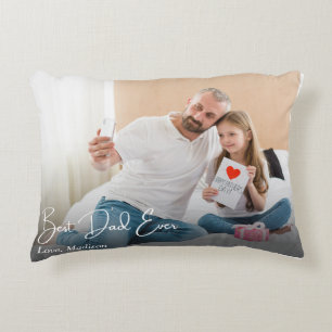 Bester Vater je einfaches benutzerdefiniertes Foto Dekokissen
