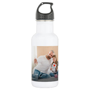 Bester Vater je einfaches benutzerdefiniertes Foto Edelstahlflasche