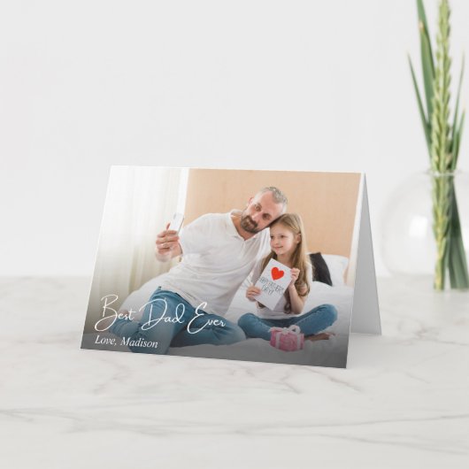 Bester Vater je einfaches benutzerdefiniertes Foto Feiertagskarte (Vorderseite)