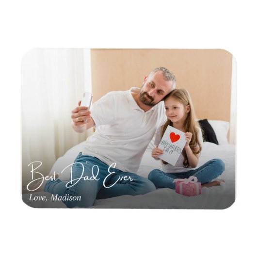 Bester Vater je einfaches benutzerdefiniertes Foto Magnet (Horizontal)