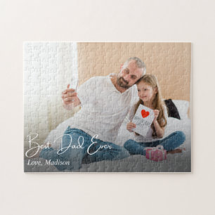 Bester Vater je einfaches benutzerdefiniertes Foto Puzzle