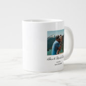 Bester Vater je einfaches Script Foto Geschenk Jumbo-Tasse (Vorderseite Rechts)