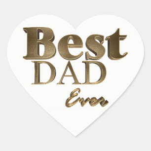 Bester Vater je Elegante Golden Text Gold Typograf Herz-Aufkleber
