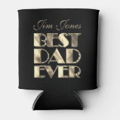 Bester Vater je eleganter Schwarz-Gold-Look Dosenkühler (Vorderseite)