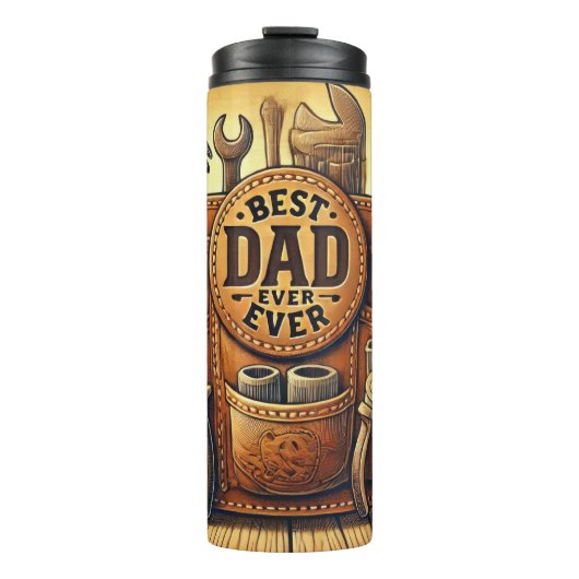 Bester Vater je - Erbaut auf Korrektur, hergestell Thermosbecher (Vorderseite)