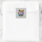 Bester Vater je - Farbenfrohe Tools - Design für V Quadratischer Aufkleber (Tasche)