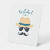 Bester Vater je Fedora, Sonnenbrille und klassisch Sockelschild (Vorderseite)