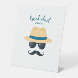 Bester Vater je Fedora, Sonnenbrille und klassisch Sockelschild
