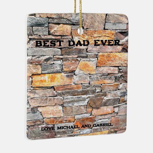 Bester Vater je Felsstein Steine Keramikornament (Rechts)