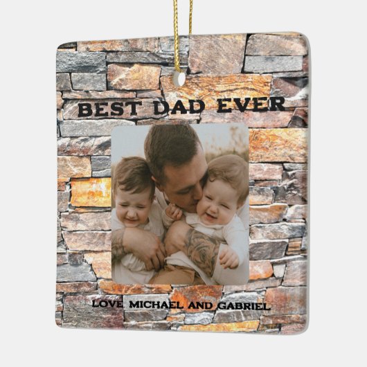 Bester Vater je Felsstein Steine Keramikornament (Links)