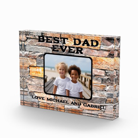 Bester Vater je Felsstein Steine Ph Fotoblock (Rechts)