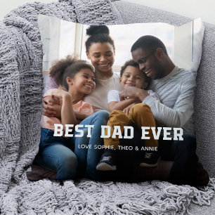 Bester Vater je Fett Moderner Text und zwei Foto Kissen
