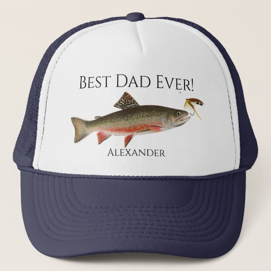 Bester Vater je! Fisch Fischer Flyfish Truck Truckerkappe (Vorderseite)