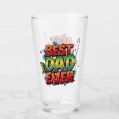 Bester Vater je Fisch Graffiti Glas (Vorderseite)
