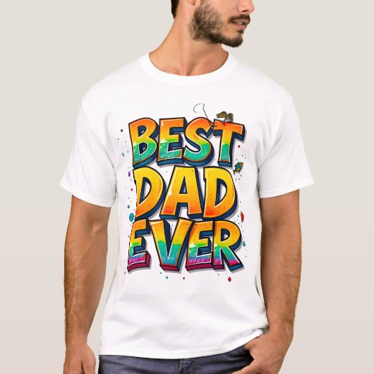 Bester Vater je Fisch Graffiti T-Shirt (Vorderseite)