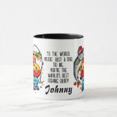 Bester Vater je Fisch Zitat Graffiti Tasse (Zentrum)