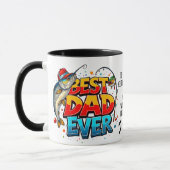 Bester Vater je Fisch Zitat Graffiti Tasse (Links)