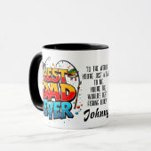Bester Vater je Fisch Zitat Graffiti Tasse (Vorderseite Links)