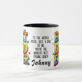 Bester Vater je Fisch Zitat Graffiti Tasse (Zentrum)